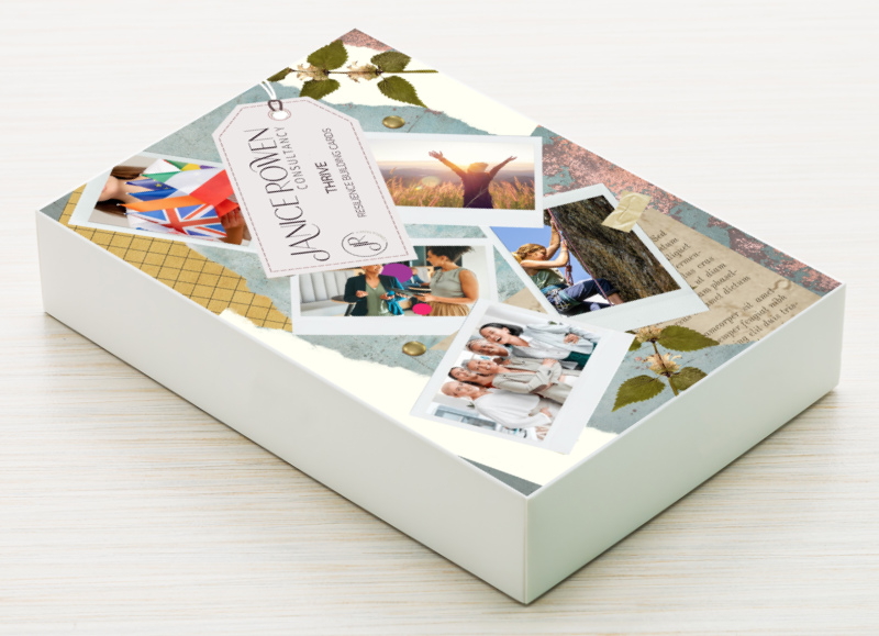 a box of resilience cards on a white table